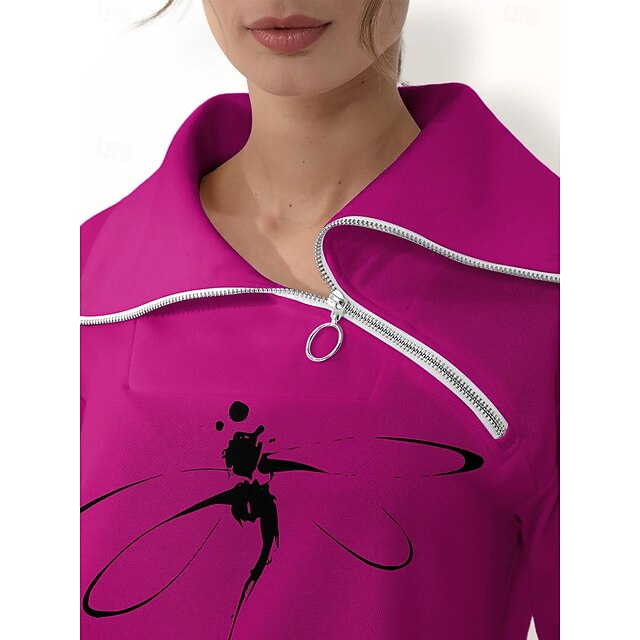 Women's Golf Pullover Sweatshirt Navy Black Red Long Sleeve