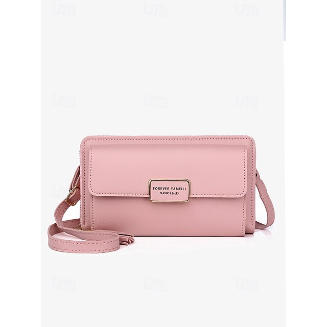 Crossbody Women's Leather Wristlet PU Phone Mobile Bag