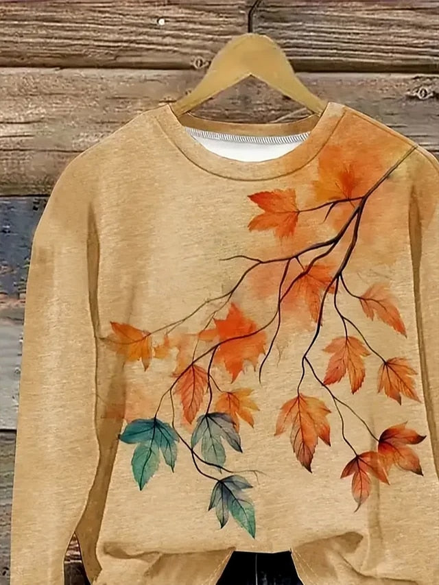 Women's Tunic Floral Graphic Casual Long Sleeve Crew Neck