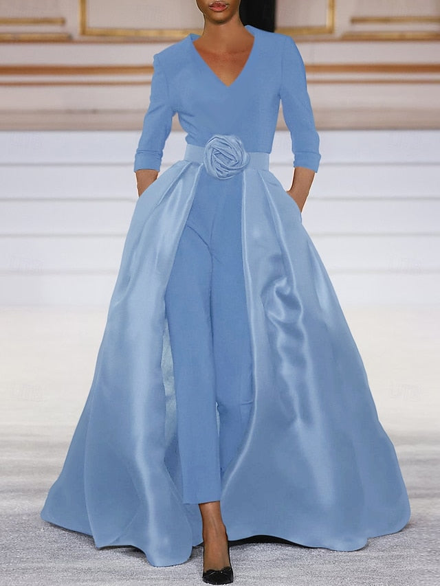 Elegant With Bride the Dress Overskirt of Simple Mother Jumpsuit