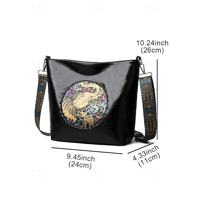 Bag – Vintage Embossed Boho Elephant Shoulder Women's
