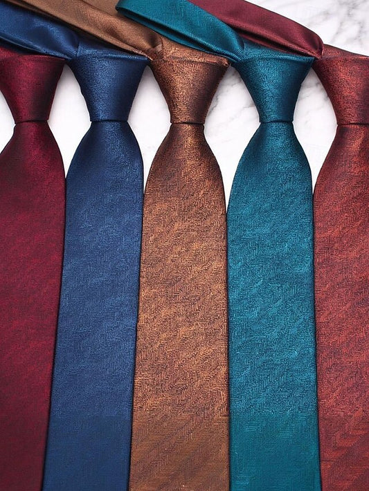 – Christmas Polyester Men's Stylish Herringbone Tie