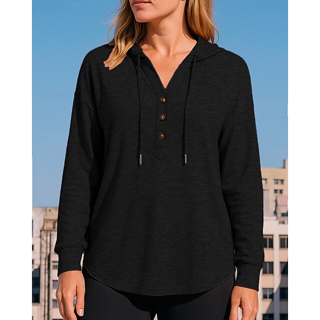 Women's Casual Sweatshirt Pullover Hoodie Drawstring Long