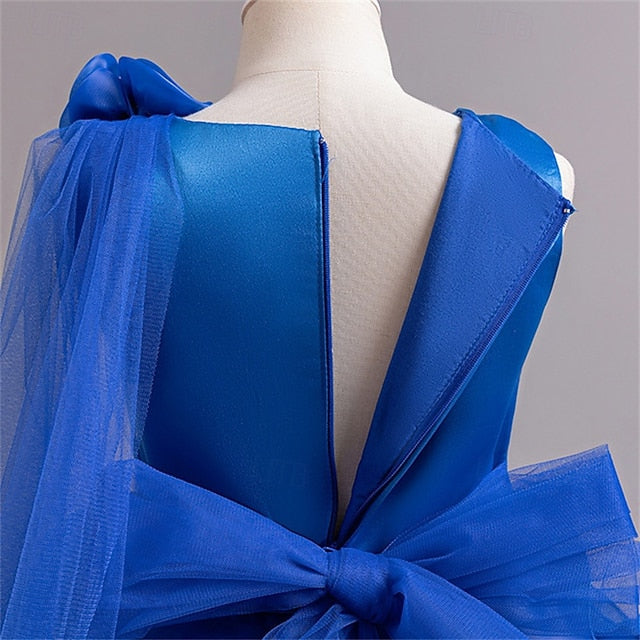 Solid Color Kids Dress Girls' Party Cosplay