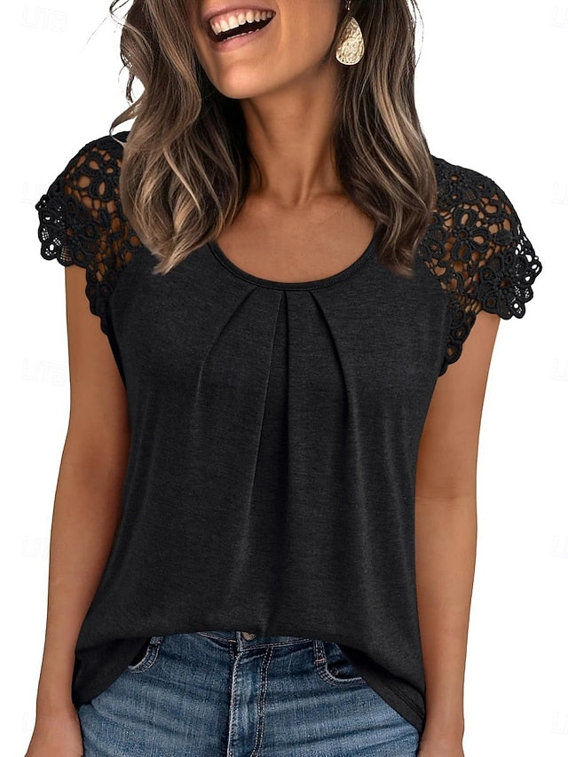 Women's T Shirt Solid Color Plain Fashion Stylish Classic