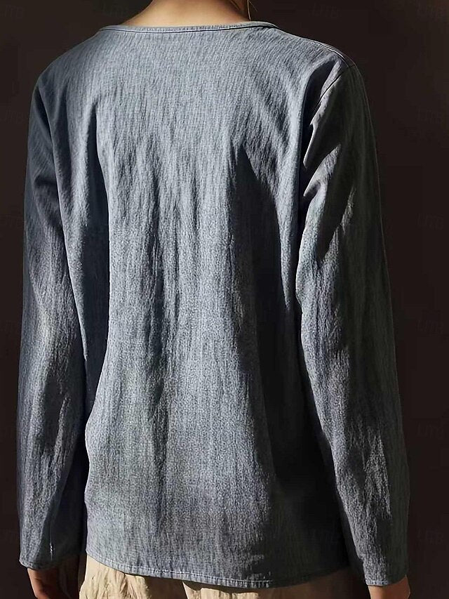 Women's Lace Splicing Top Linen T-Shirt Pleats Solid Color