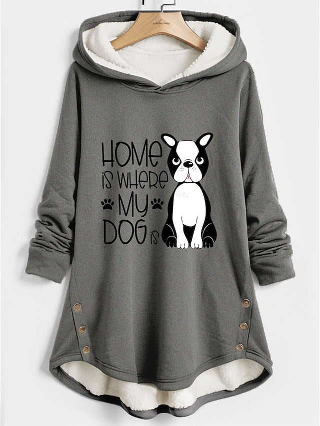 Women's Hoodie Sweatshirt Pullover Fleece Lined Warm