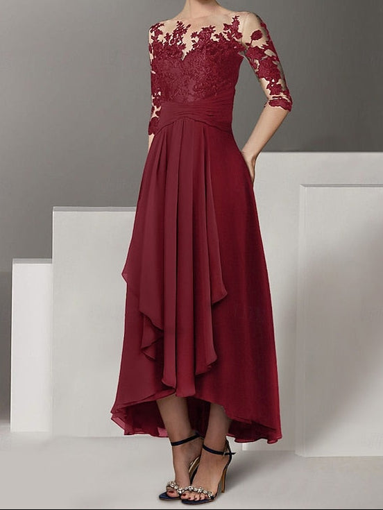 Cocktail Elegant A-Line Dresses Dress Guest Asymmetrical Wedding