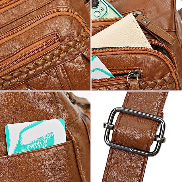 Hobo Bag PU Shoulder Leather Crossbody Women's