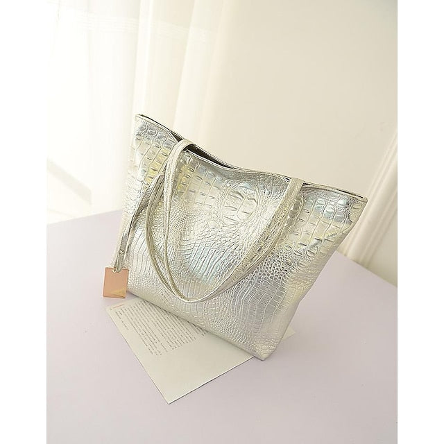 PU Shoulder Tote Women's Outdoor Nylon Leather Bag