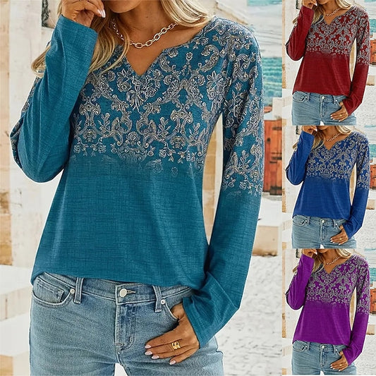 Women's Blouse Print Floral Bohemia Vacation Vintage Long