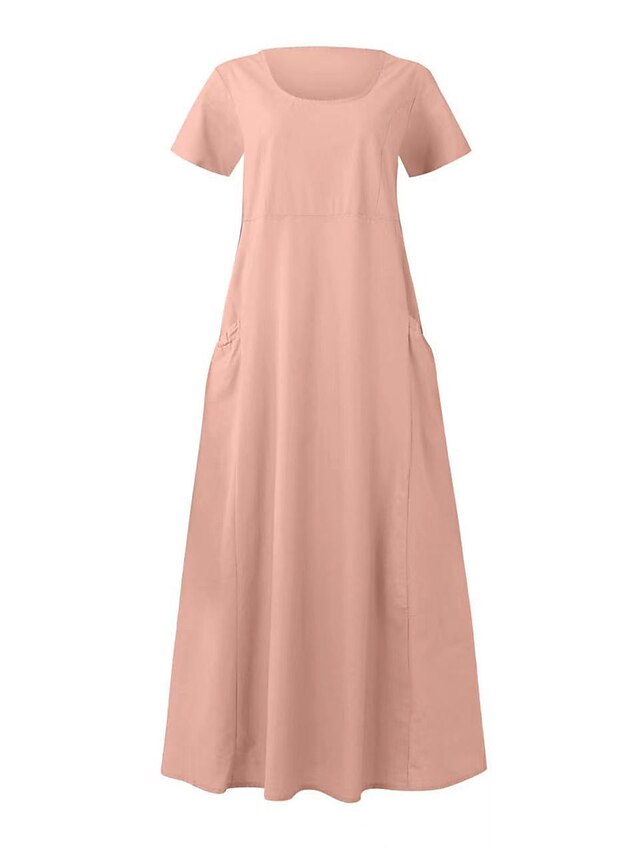 Women's Long Dress Maxi Dress Faux Cotton Linen Casual