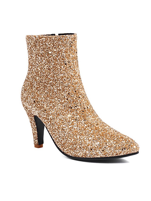 Red – Women's Heel High Glitter Sparkly Boots Ankle