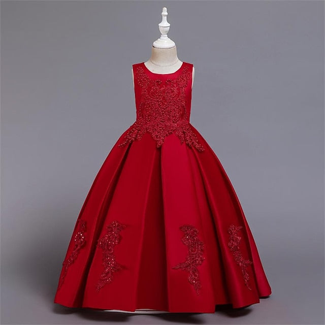 Flower Gown Dress Party Girl Evening Girls'