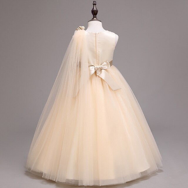 Girls' Kids Colored Flower Solid Dress Girl