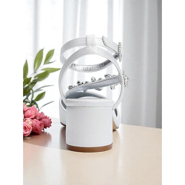 Heel Pumps Rhinestone Women's Purple Satin with Block