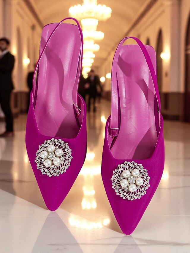 Blue Pearl Women's Slingback Satin with and Pumps