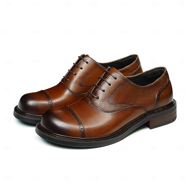 Oxford Leather First Genuine Shoes- Toe Cap Men's