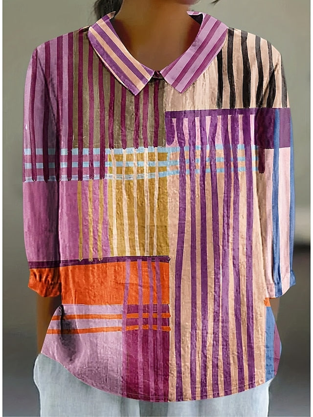 Women's Blouse Long Sleeve Peter Pan Collar Casual Boho