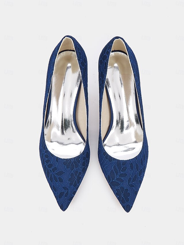 Women's - Pointed-Toe Heels Lace-Embroidered Stiletto