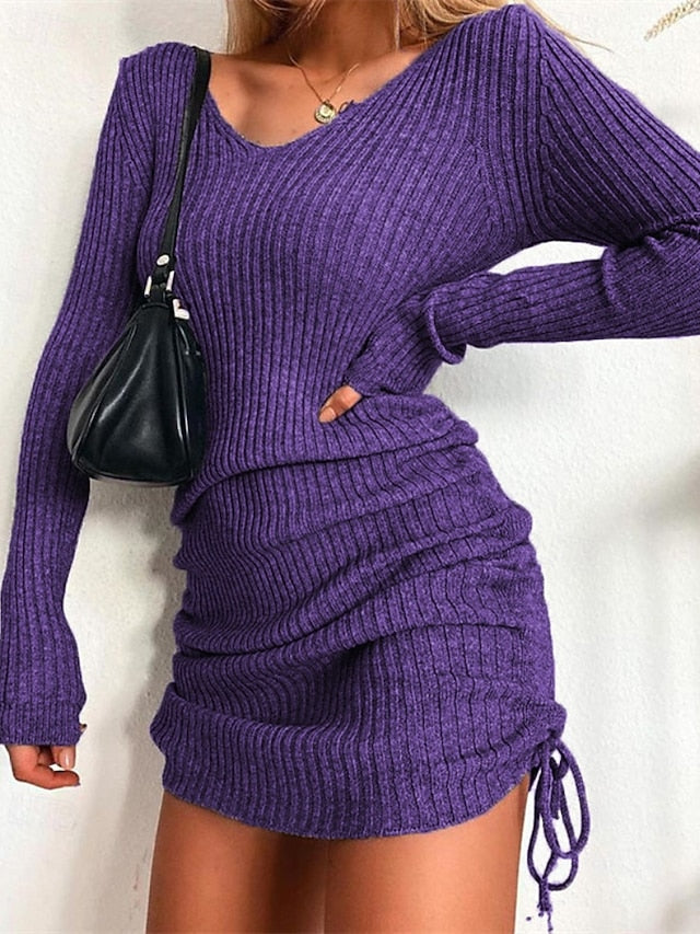 Women's Mini Dress Sweater Dress Fashion Modern Outdoor