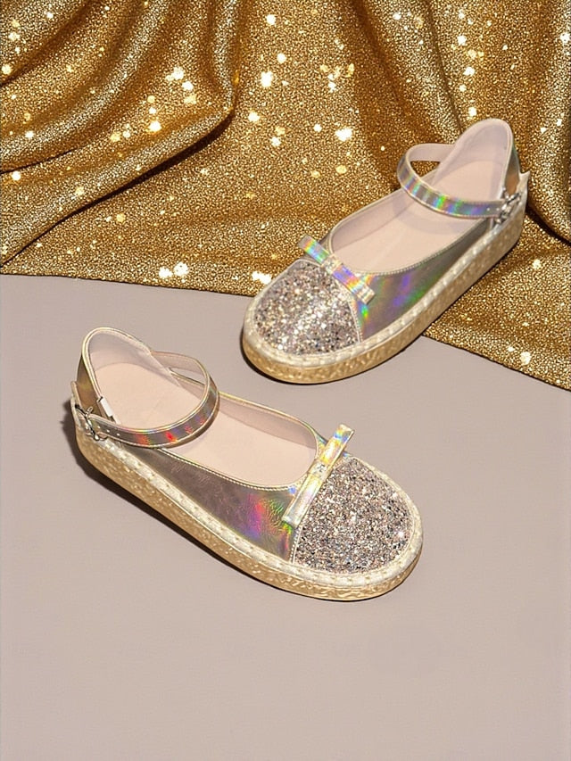 Platform Holographic Glitter Shoes Mary Women's Jane