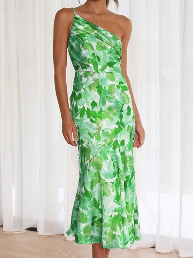 Women's Midi Dress Floral Dress Print Dress Fashion Modern