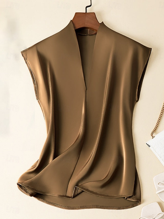 Women's Satin Top Satin Tank Plain Elegant Fashion Stylish