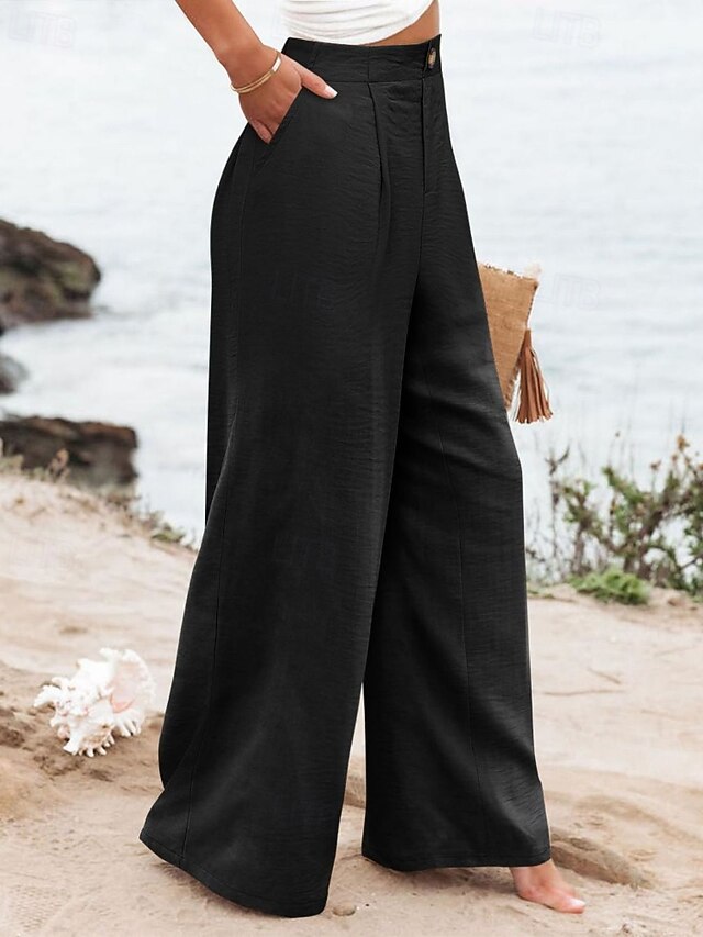 Women's Slacks Straight Streetwear Casual Full Length
