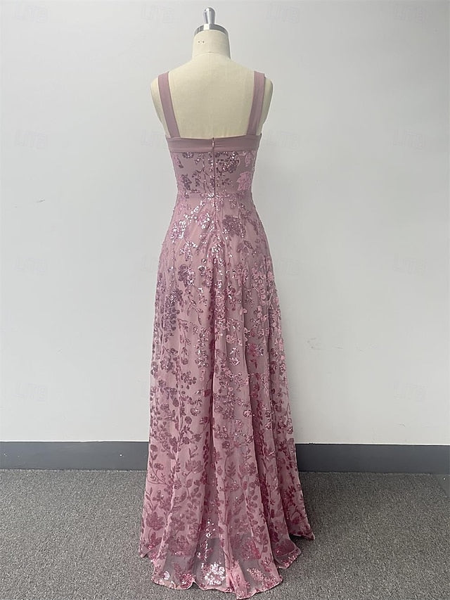 A-Line Evening Gown Vintage Dress Formal Prom Floor Length