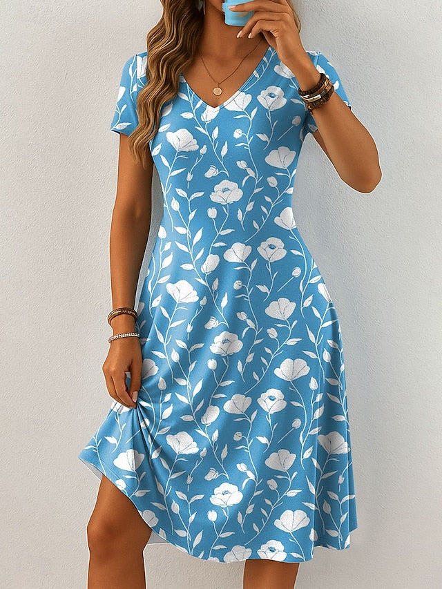 Women's Midi Dress Knit Dress Casual Dress T Shirt Dress