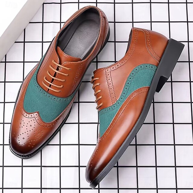 Two-Tone in and Wingtip Brown Oxford Shoes Green Men's –