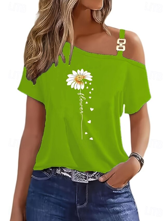 Women's T Shirt Tee Top Print Floral Graphic Plants Vintage