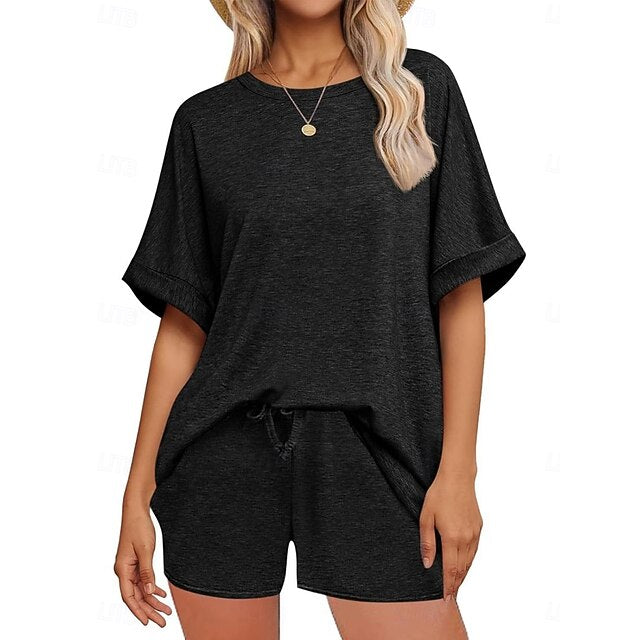 Women's Shorts Sets Bolero Top Short Sleeve Round Neck