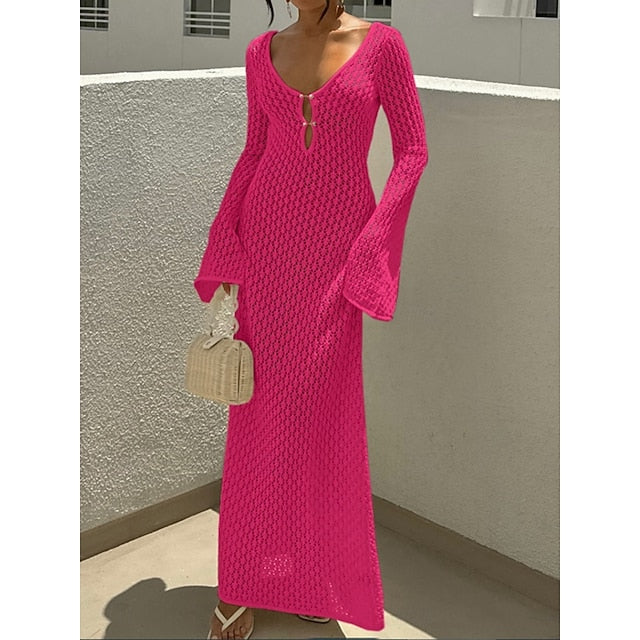 Women's Swimwear Cover Up Swim Dress Swimsuit Crochet