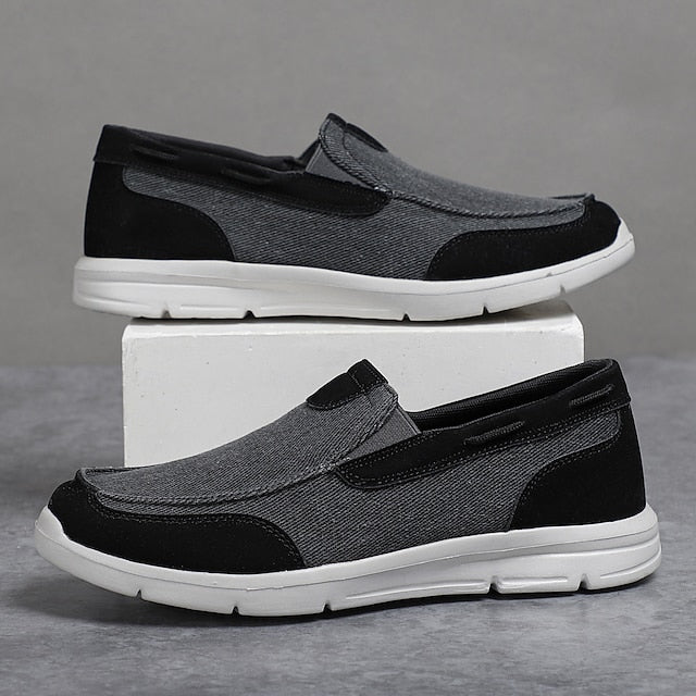 Beige Canvas – Men's Lightweight Loafers Slip-On