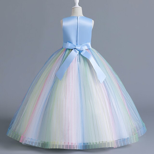 Dress Girl Flower Girls' Party Floral Sleeveless Kids