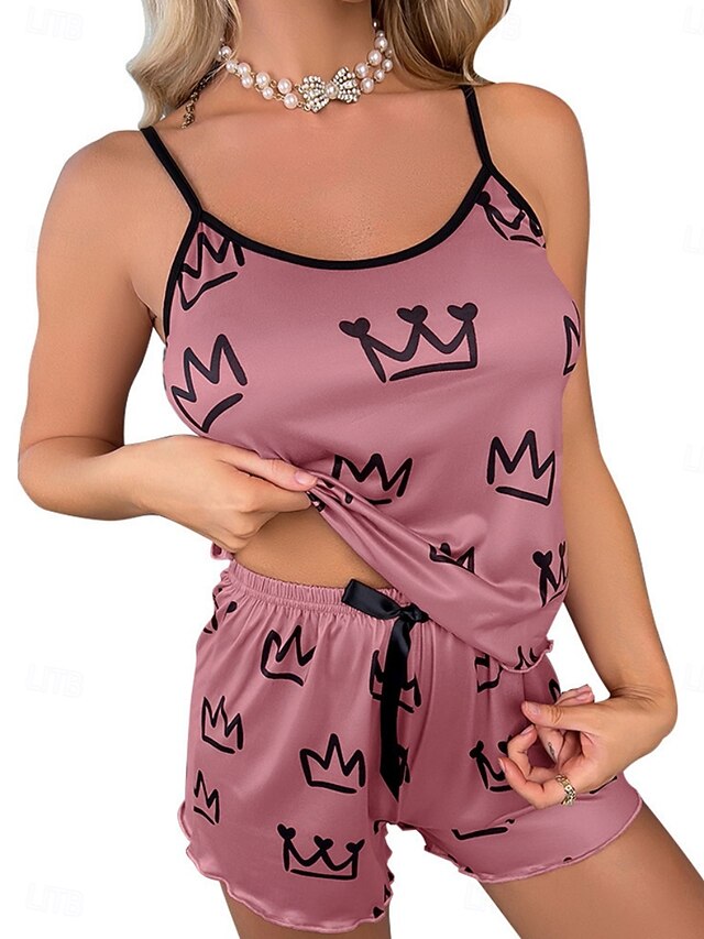 Women's Pajama Set Casual Comfort Graphic Elastic Waist
