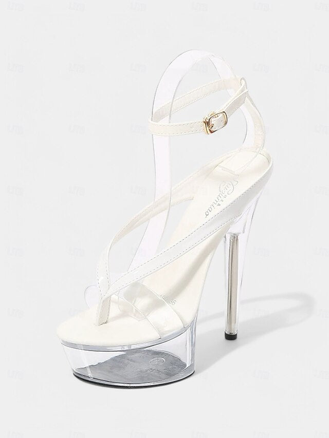 Nightclub Platform  Sandals Lavender Heel Sexy Clear –
