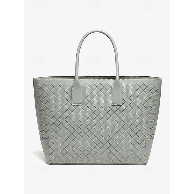 Tote Bag Leather Woven – Stylish Brown and Women's