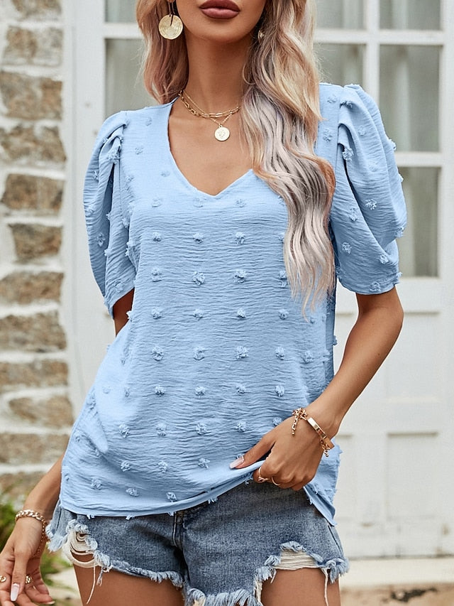 Women's T Shirt Plain Fashion Modern Casual Short Sleeve