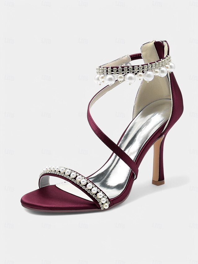 Heels Strap Satin Party  Chic Pink Ankle – Pointed-Toe