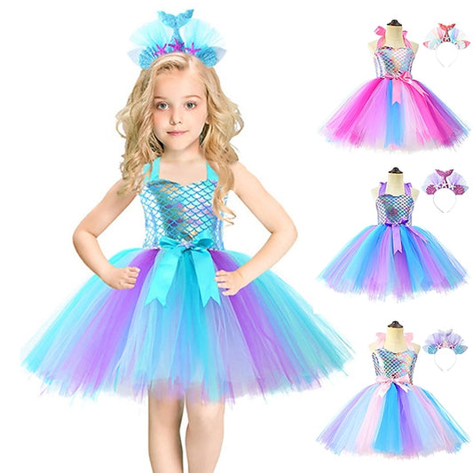 Princess Little Tail Ariel Aqua Girl Flower Mermaid