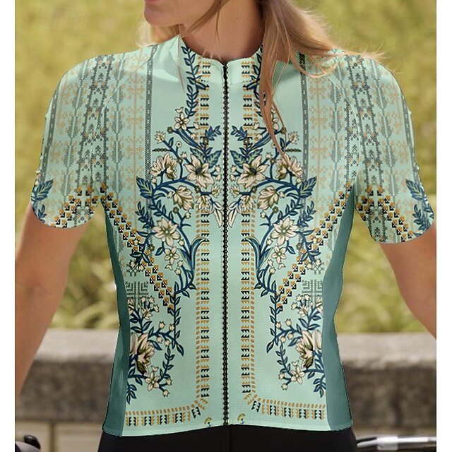 Women's Cycling Jersey Graphic Floral Botanical Vintage