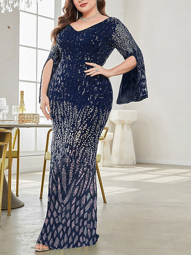 Dress Plus Party Bride Elegant of Size Curve V the Mother