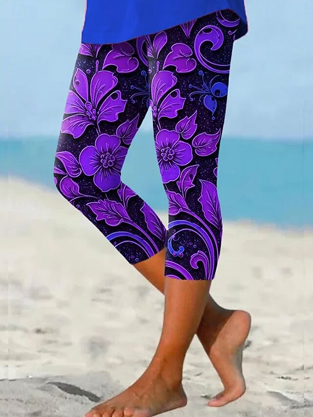 Women's Leggings Vacation Vintage Fashion Capris High Waist