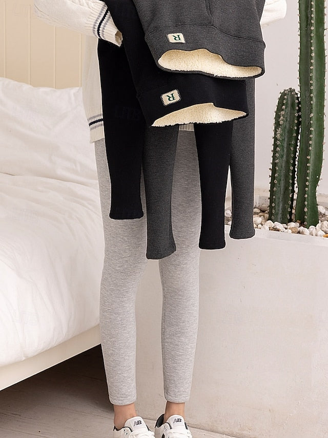Women's Fleece Lined Leggings Fleece Pants Leggings Fashion