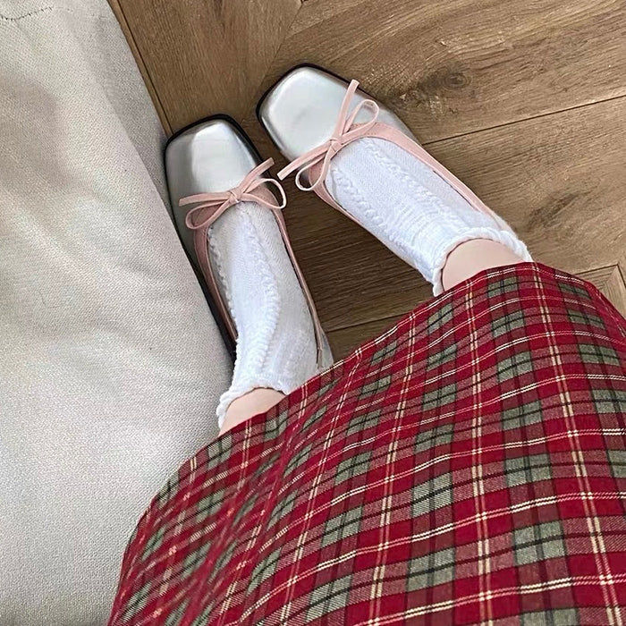 Comfort Bow Square Toe Sandals