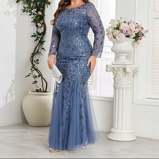 Trumpet Floor Evening Gown Mermaid Formal Sparkle Dress /