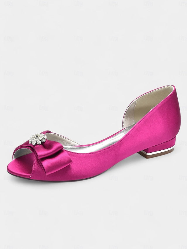 satin luxurious flats with crafted a sparkling Elegant in